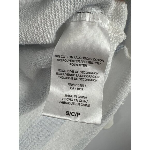 Doe "Good Vibes" Blue & White Striped Sweater S Cotton/Polyester - Picture 4 of 5